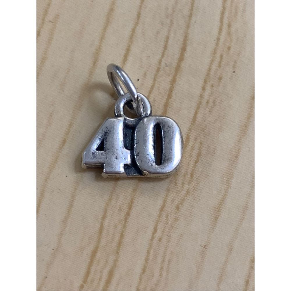 .925 Number 40 Sterling Silver Jewelry Charm #age #birthday